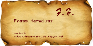 Frass Hermiusz névjegykártya